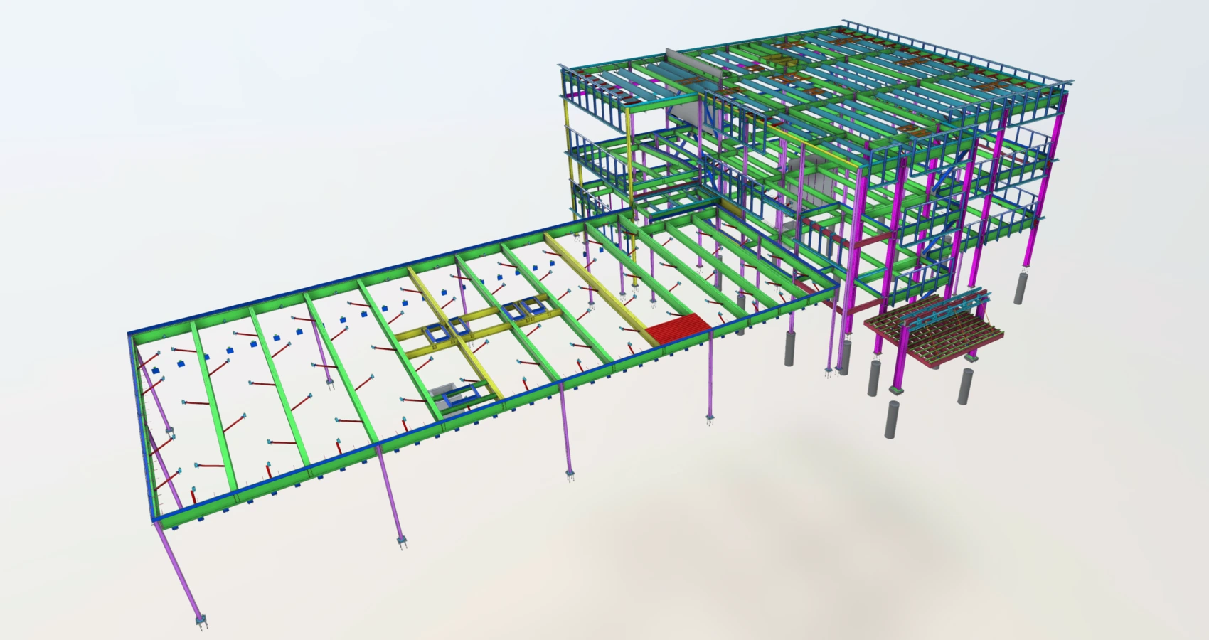 3D structural steel model of the DISD Travis project