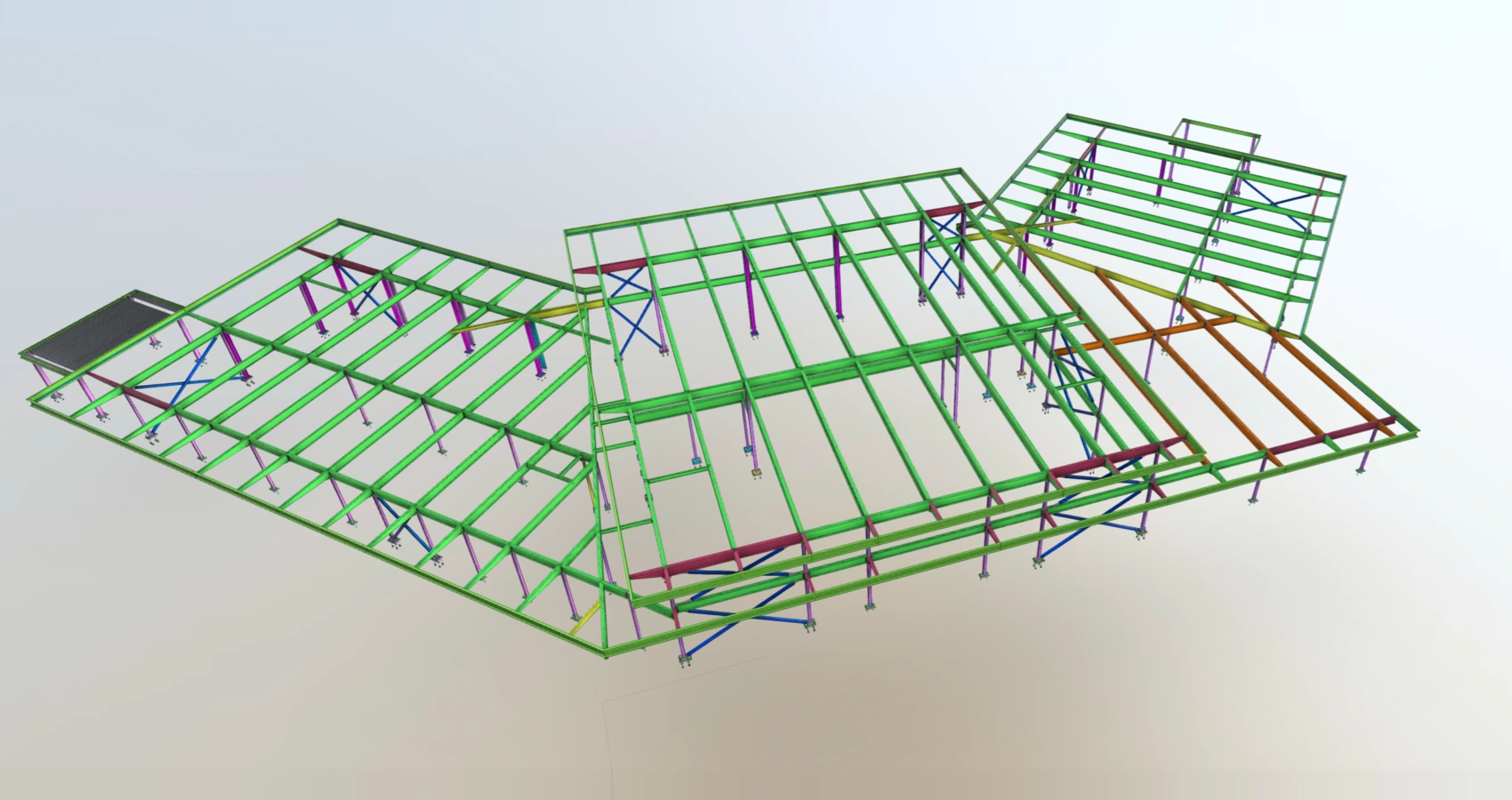 3D structural steel model of the Sonoma Raceway project
