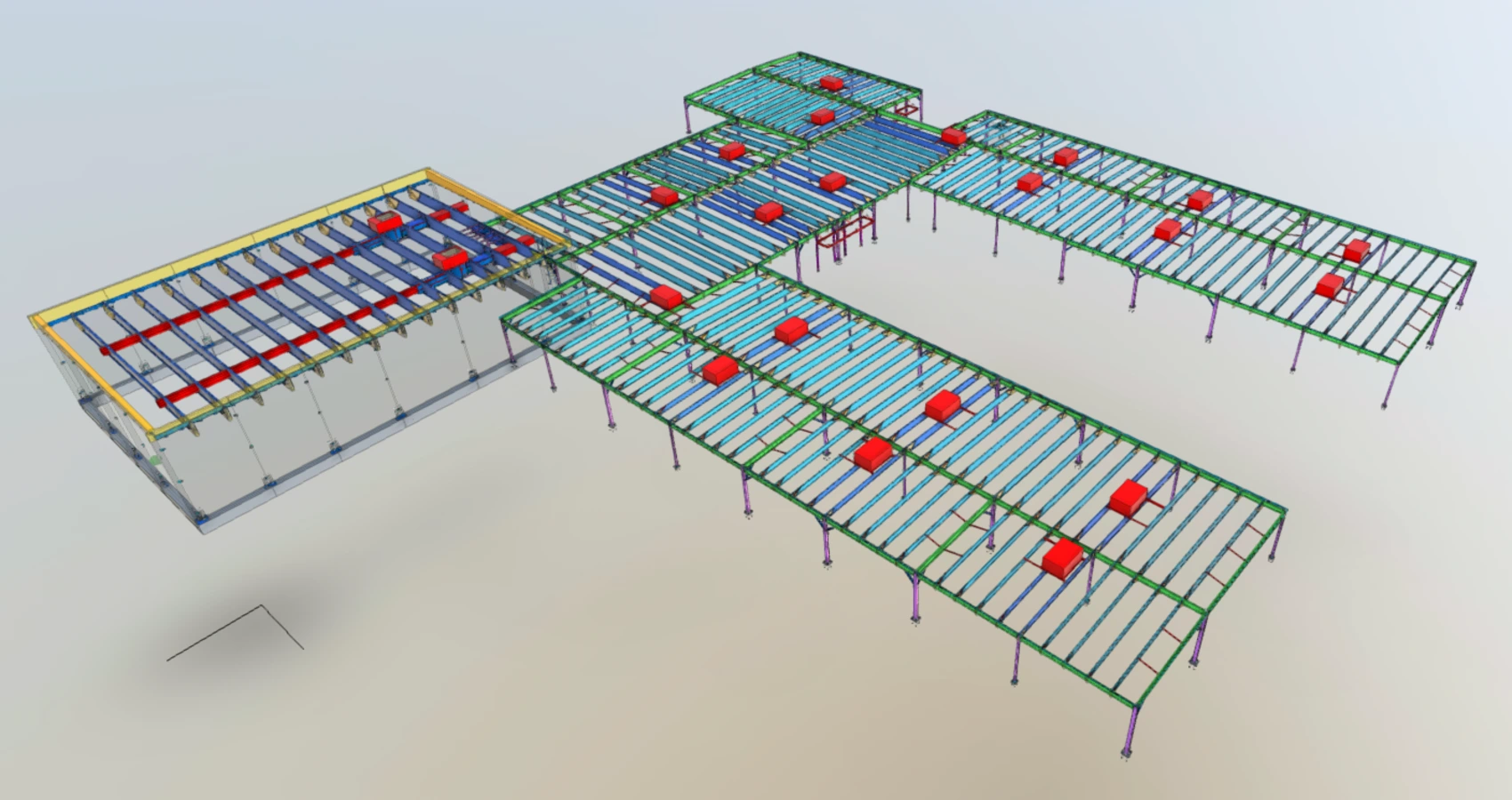 3D structural steel model of the Trinity Basin project