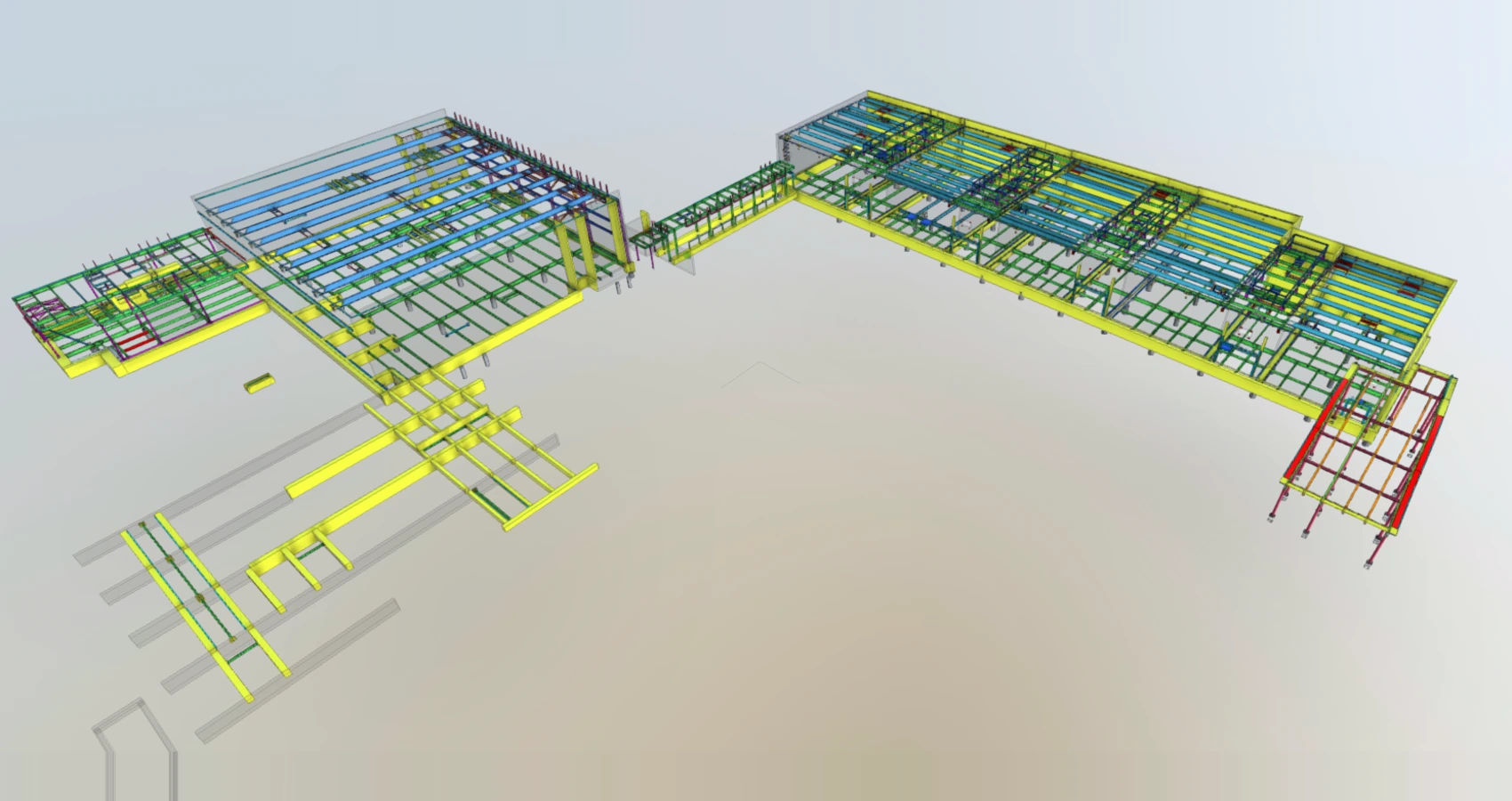 3D structural steel model of the WT White project